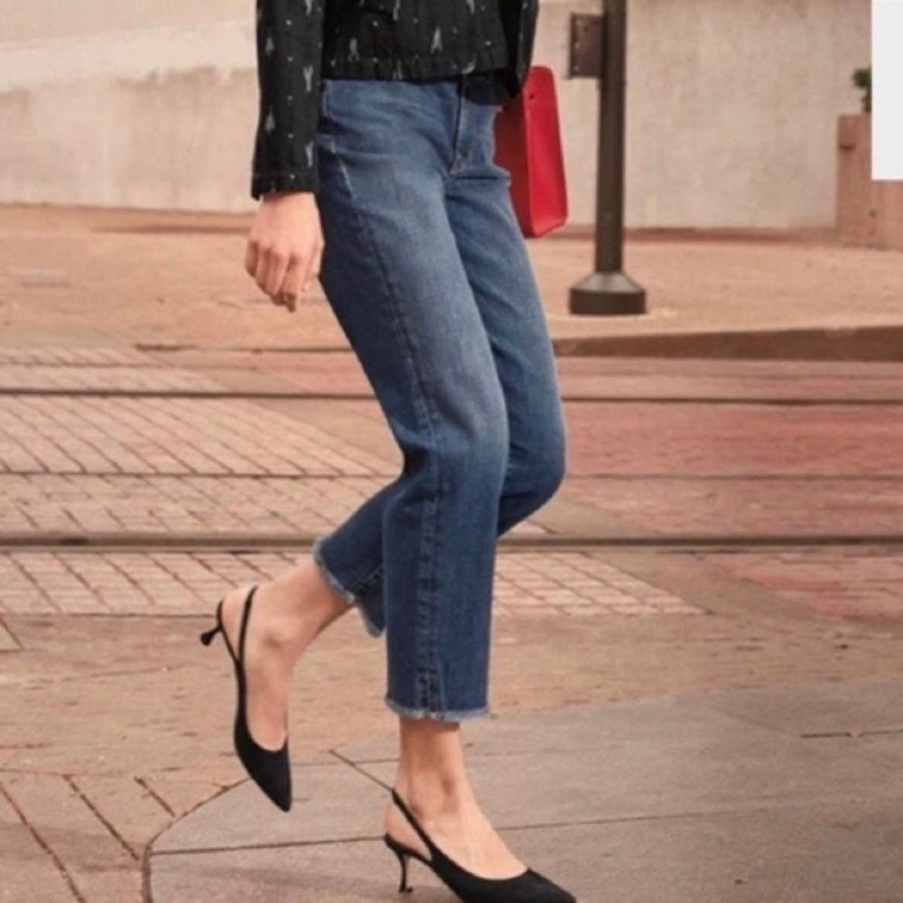 Eileen Fisher Woman 24W Jeans Dark Wash Fray Hem